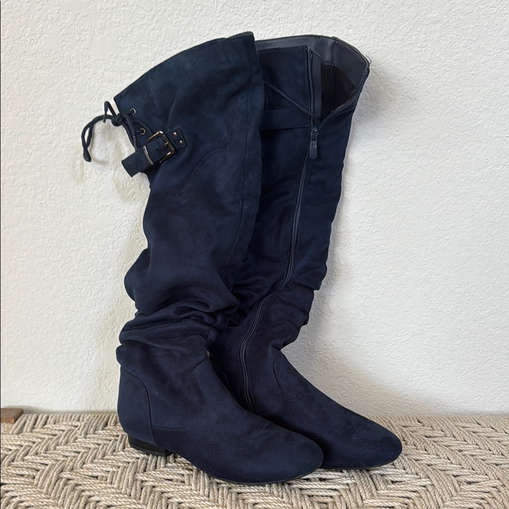 Black Over the Knee Boots with Slouchy Style